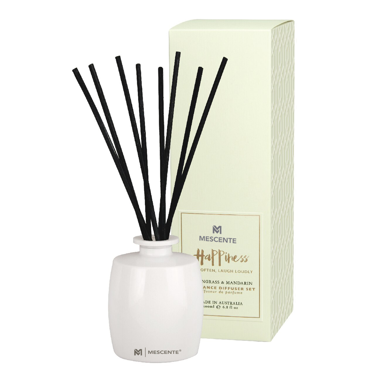 M&Scent Stor glasflaska Hem Essentials Aroma Reed Diffuser Presentset med rottingpinnar