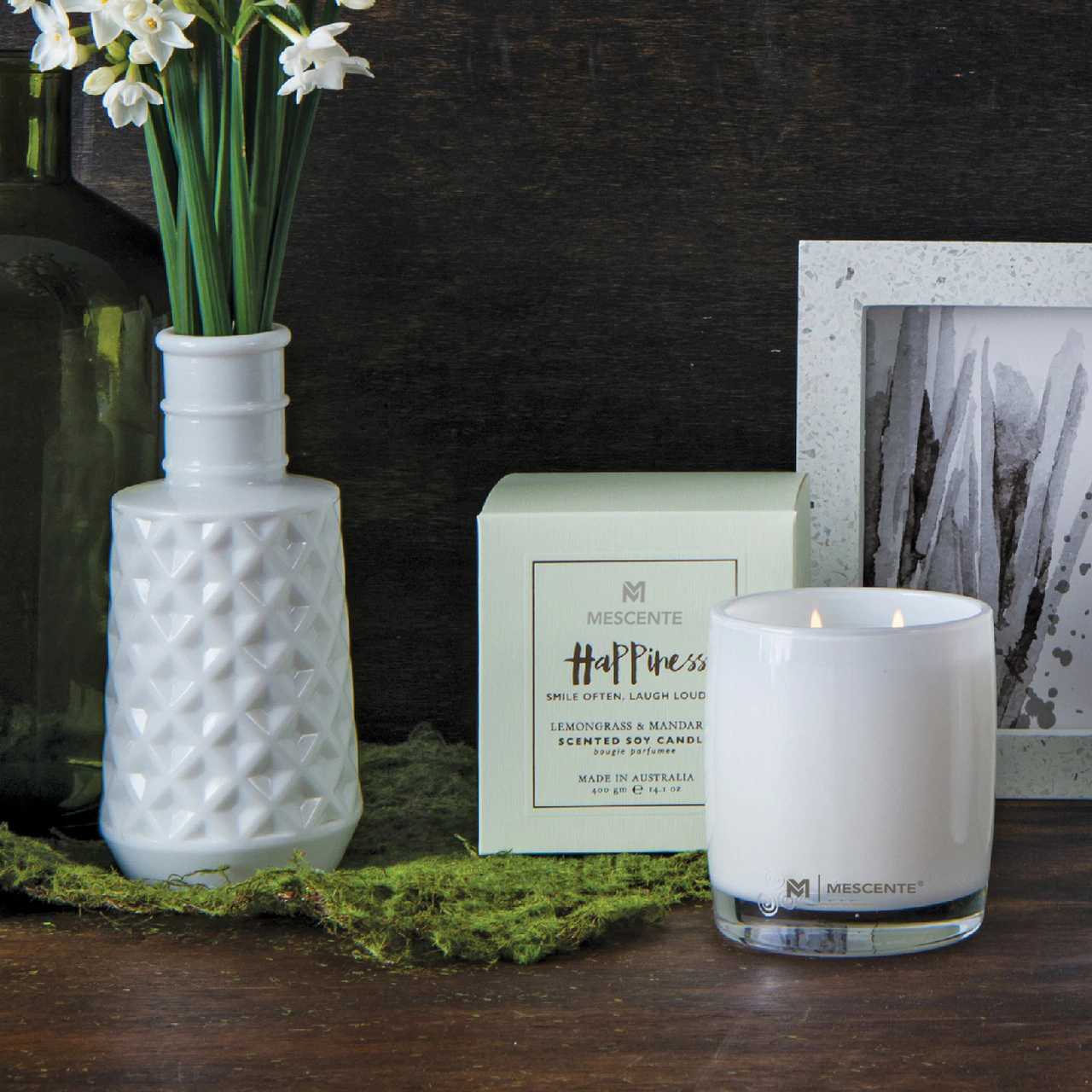 M&Scent Stor glasflaska Hem Essentials Aroma Reed Diffuser Presentset med rottingpinnar