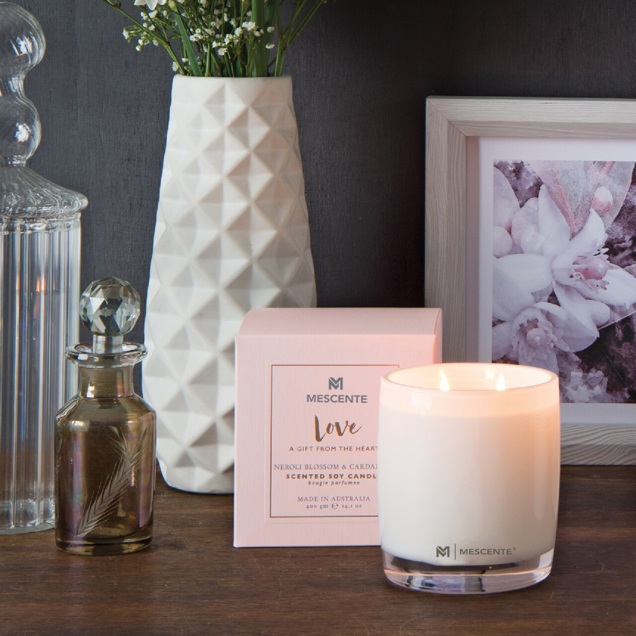M&Scent Stor glasflaska Hem Essentials Aroma Reed Diffuser Presentset med rottingpinnar