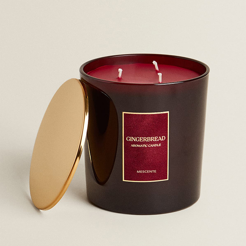 M&Scent Custom Luxury 3 Wicks ljus Personlig privat etikett svart matt glas doftljus