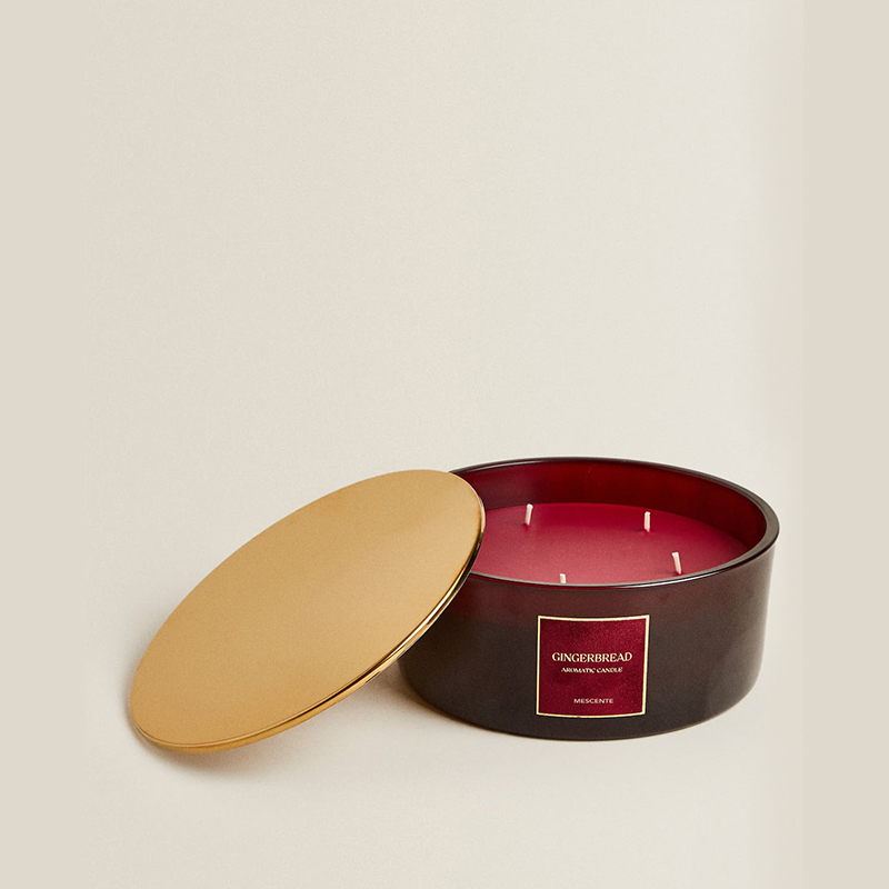 M&Scent Custom Luxury 3 Wicks ljus Personlig privat etikett svart matt glas doftljus