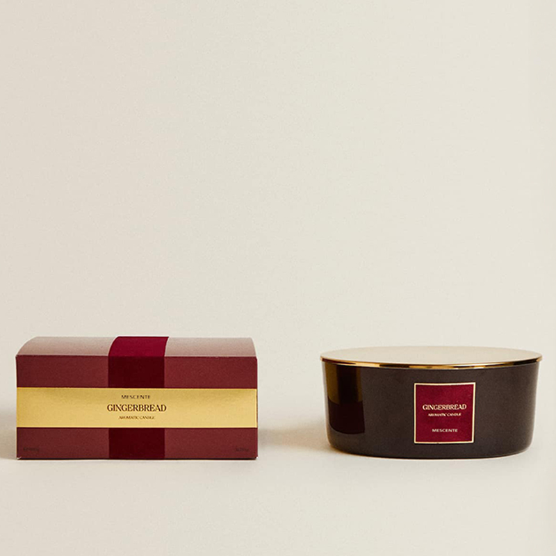 M&Scent Custom Luxury 3 Wicks ljus Personlig privat etikett svart matt glas doftljus