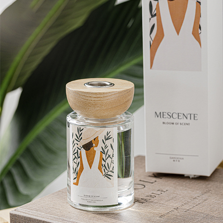 M&S cent partihandel privata etiketter glasflaska stick reed diffuser set med propp