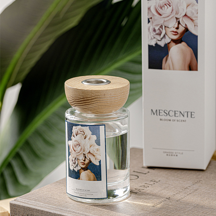 M&S cent partihandel privata etiketter glasflaska stick reed diffuser set med propp