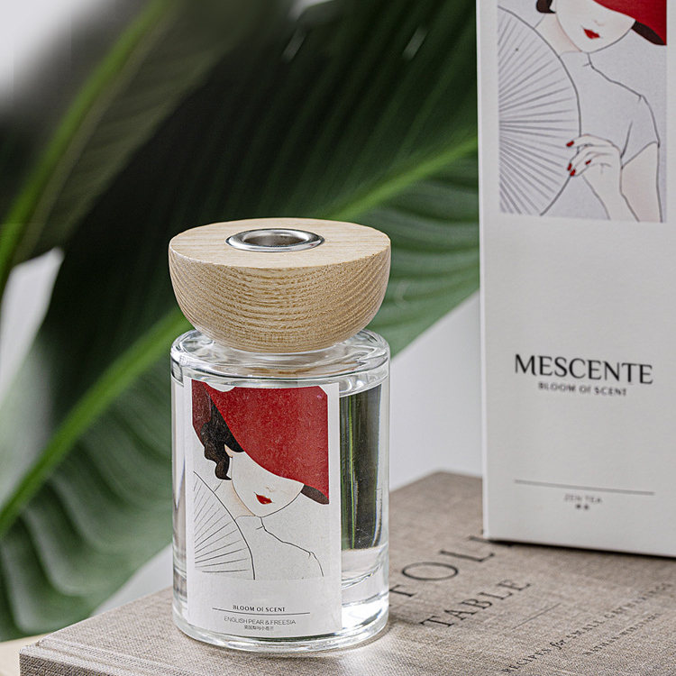 M&S cent partihandel privata etiketter glasflaska stick reed diffuser set med propp