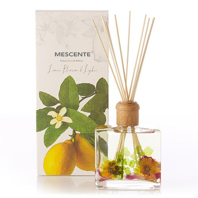 Grossist högkvalitativ lyx anpassad privat etikett blomma Sola Wood Aroma Reed Diffuser med låda
