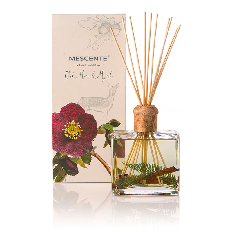 Grossist högkvalitativ lyx anpassad privat etikett blomma Sola Wood Aroma Reed Diffuser med låda