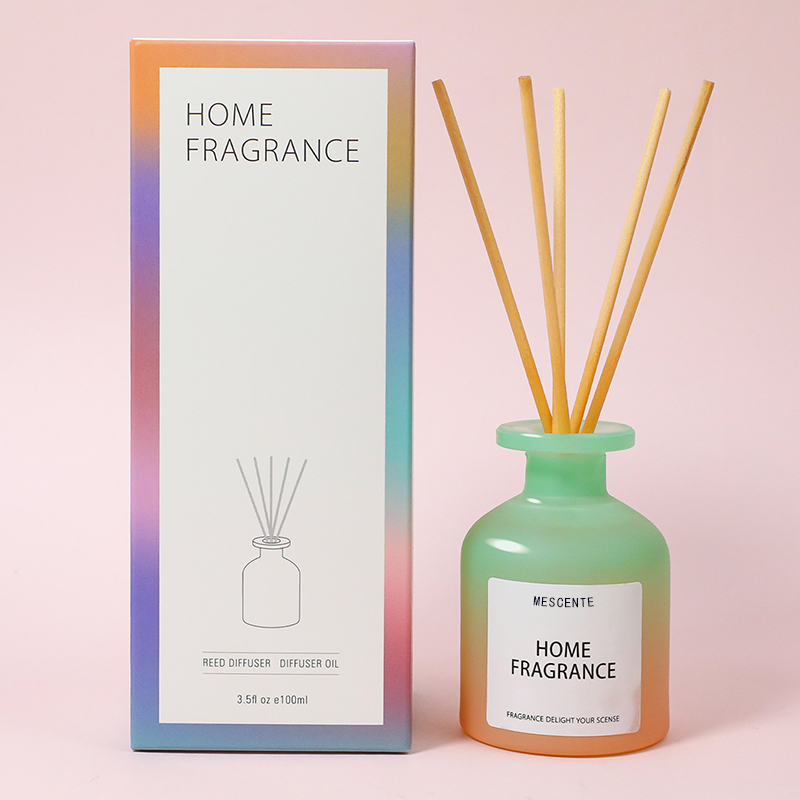 Partihandel Unik glasflaska Doft Blommor Reed Diffuser Oljepåfyllning med förpackningar Presentset