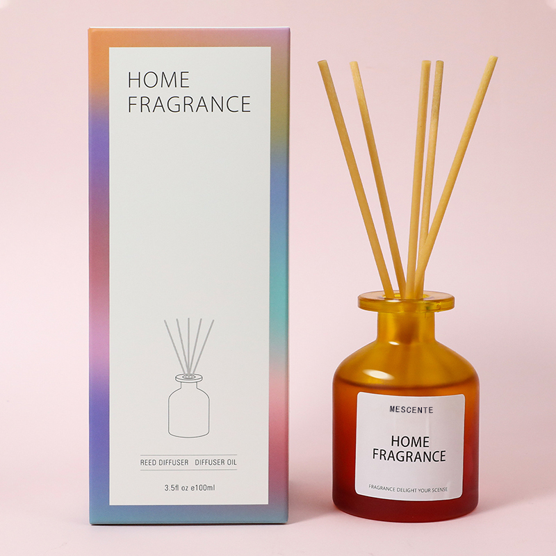 Partihandel Unik glasflaska Doft Blommor Reed Diffuser Oljepåfyllning med förpackningar Presentset