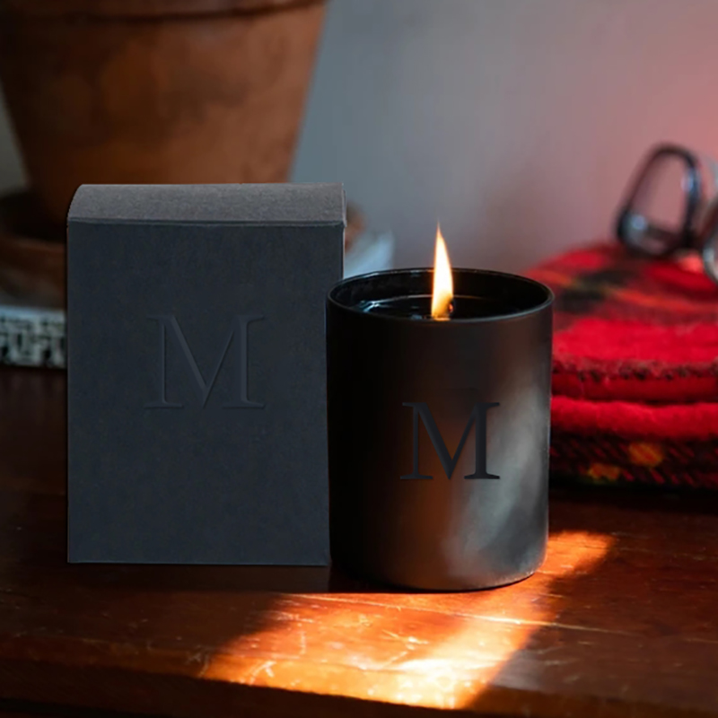 M&Scent grossist lyxiga svarta unika burkar Dekorativa doftsojaljus för bröllop med kristaller