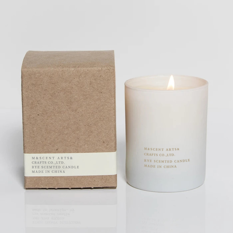 M&Scent Grossist Billiga Private Label Large White Wood Wick Aromaterapi Doftljus med eterisk olja