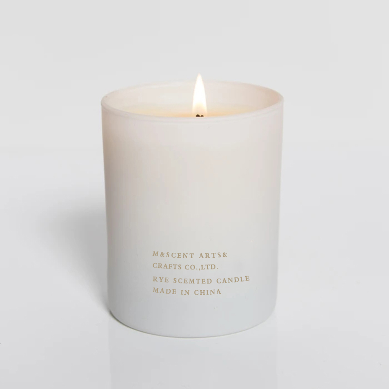 M&Scent Grossist Billiga Private Label Large White Wood Wick Aromaterapi Doftljus med eterisk olja
