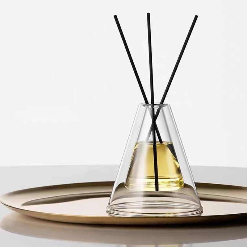 Custom Large Hex Essenza Unik Glasflaska Vit Frostad Extra Air Aroma Reed Diffuser Hemdoft, Reed Diffusers Jul