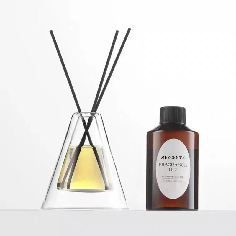 Custom Large Hex Essenza Unik Glasflaska Vit Frostad Extra Air Aroma Reed Diffuser Hemdoft, Reed Diffusers Jul