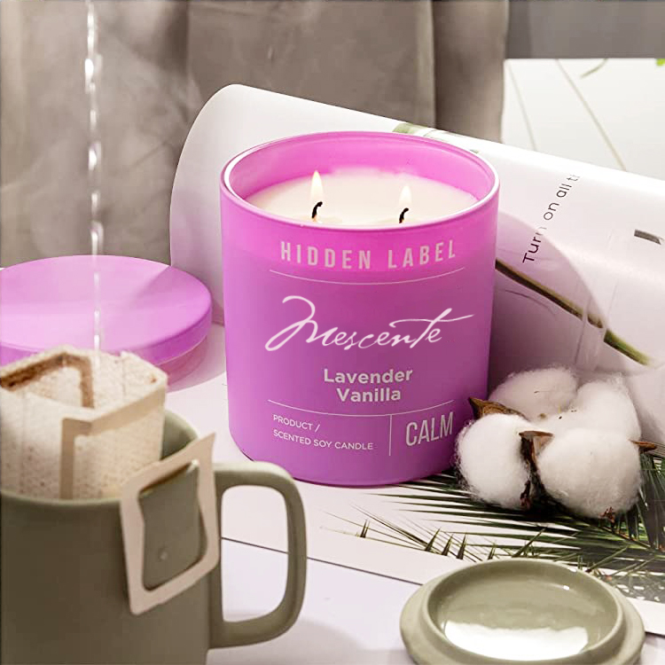 M&Scent Wholesale Luxury Private Label Svarta burkar Doftande sojavaxljus med kristaller