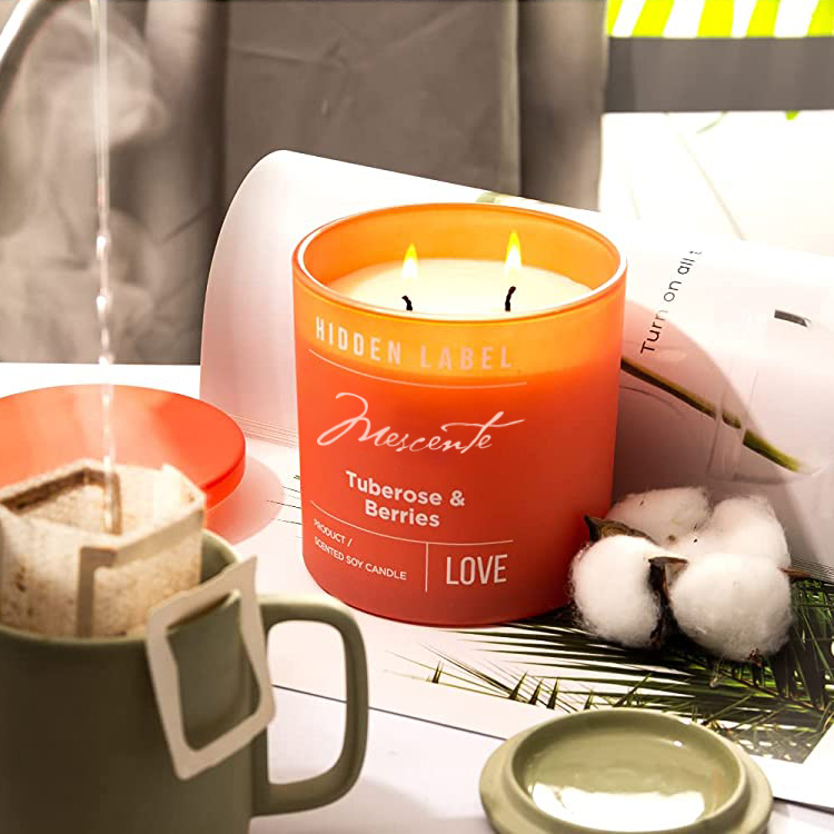 M&Scent Wholesale Luxury Private Label Svarta burkar Doftande sojavaxljus med kristaller