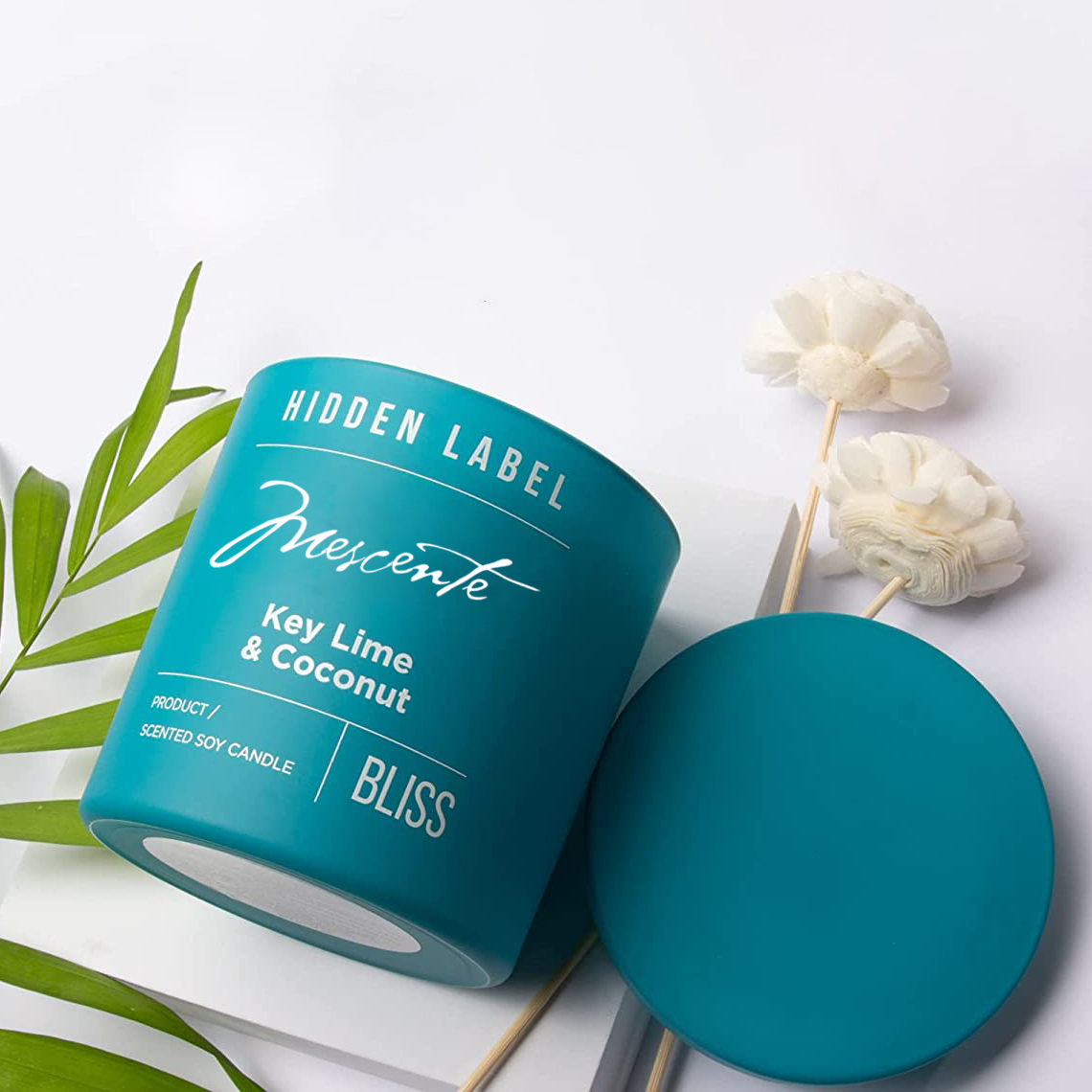 M&Scent Wholesale Luxury Private Label Svarta burkar Doftande sojavaxljus med kristaller