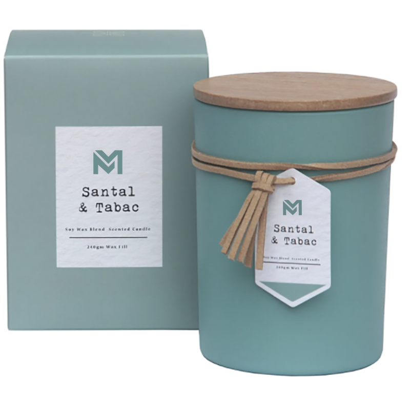 M&S doft Partihandel Private Label Trälock Aromaterapi Doft Sojavax Ljus Presentset i glasburk