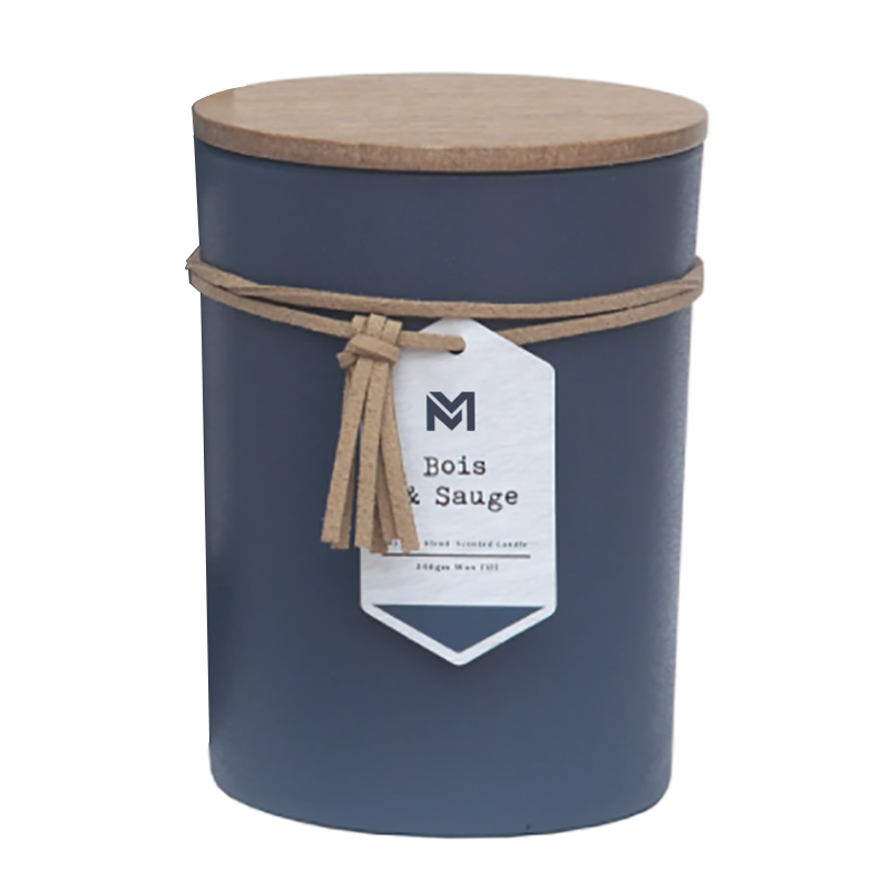 M&S doft Partihandel Private Label Trälock Aromaterapi Doft Sojavax Ljus Presentset i glasburk