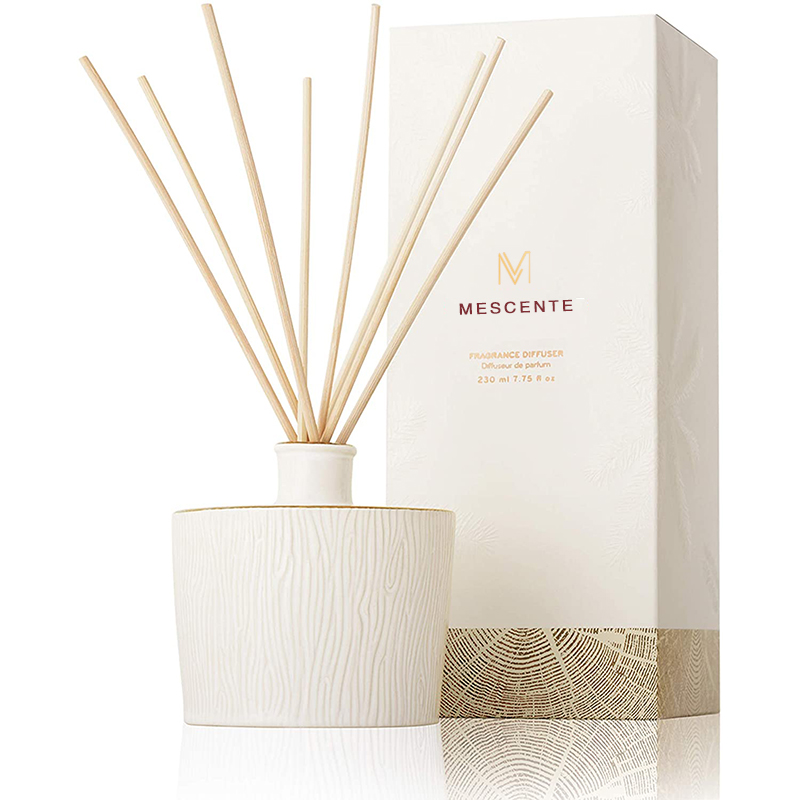 M&Scent Partihandel Lyxig glasflaska Stik Fiber Rund Träskruv Aroma Reed Diffuser Presentset