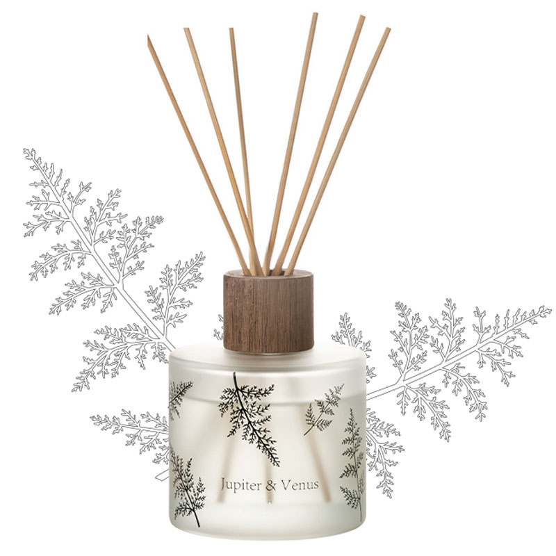 M&Scent Grossist Lyx Skräddarsydd Dekorativt Bärnstensglas Ingen Brand Unik Transparent Blommig Aroma Reed Diffuser