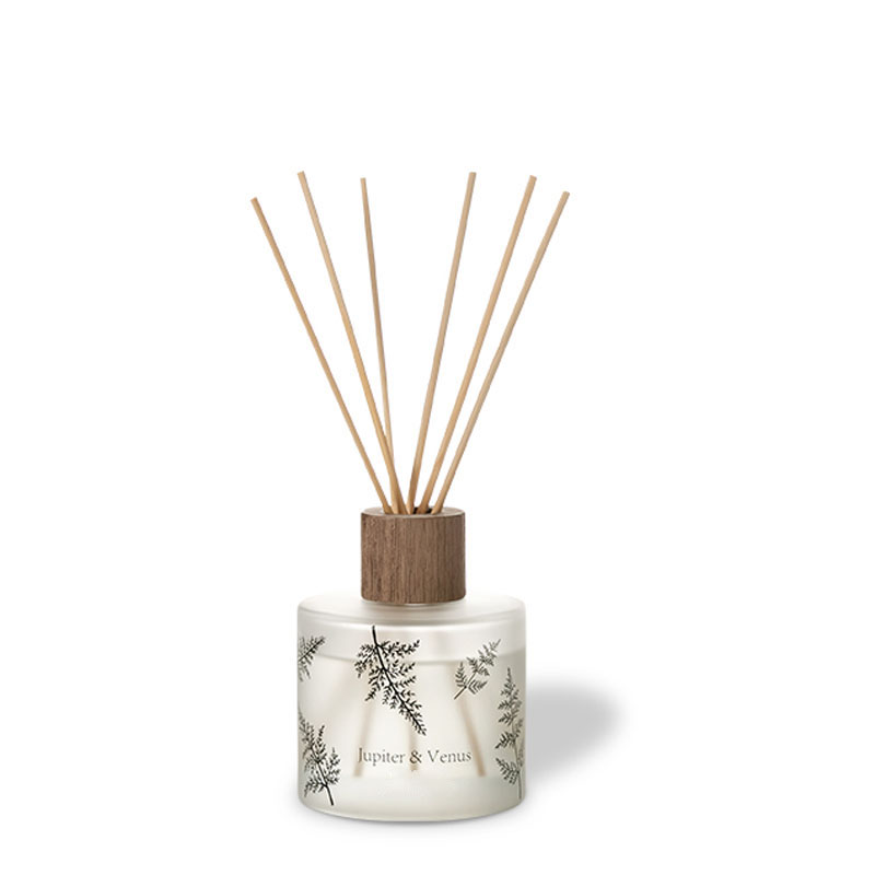 M&Scent Grossist Lyx Skräddarsydd Dekorativt Bärnstensglas Ingen Brand Unik Transparent Blommig Aroma Reed Diffuser