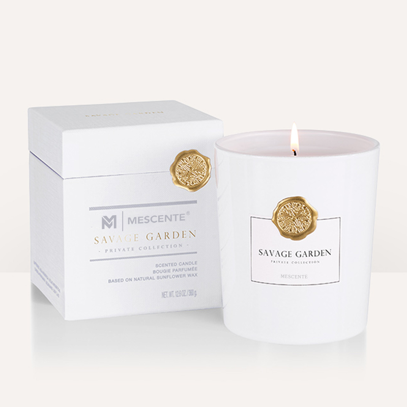 M&Scent lyxiga, egna märkes dekorativa glasburkar doftande sojavaxljus
