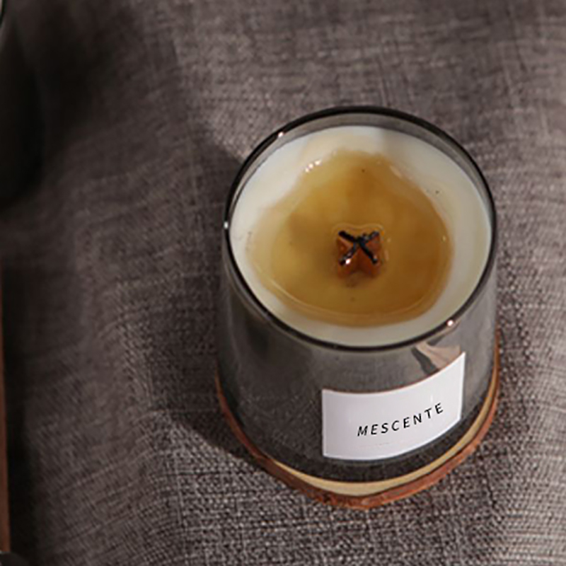 M&Scent lyxiga glasburkar kristall trävekar doftljus av sojavax, bröllopsljus
