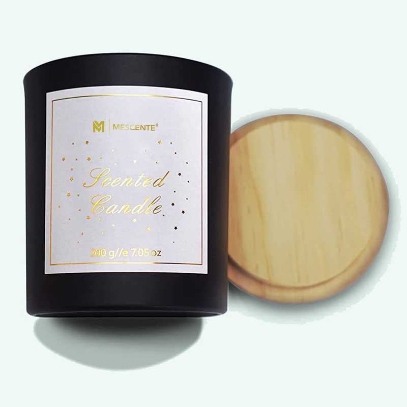 M&Scent Custom Logo Mini Rund Kristallglasflaska Stark Kaffe Soy Wax Doftljus med Box i Bulk