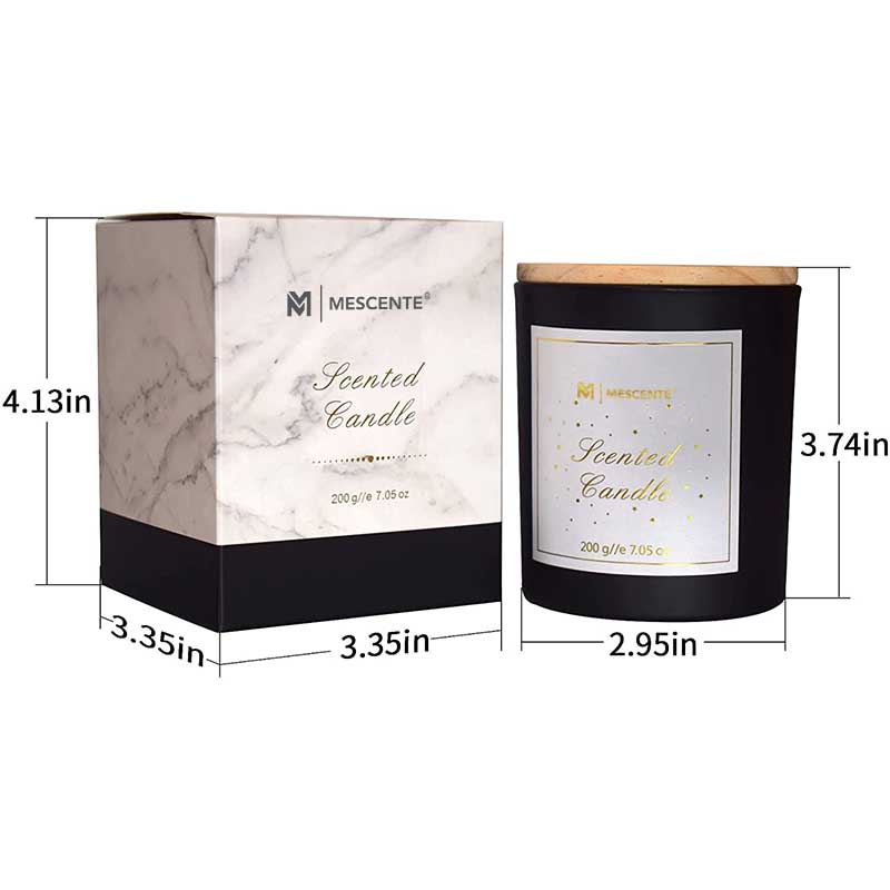 M&Scent Custom Logo Mini Rund Kristallglasflaska Stark Kaffe Soy Wax Doftljus med Box i Bulk