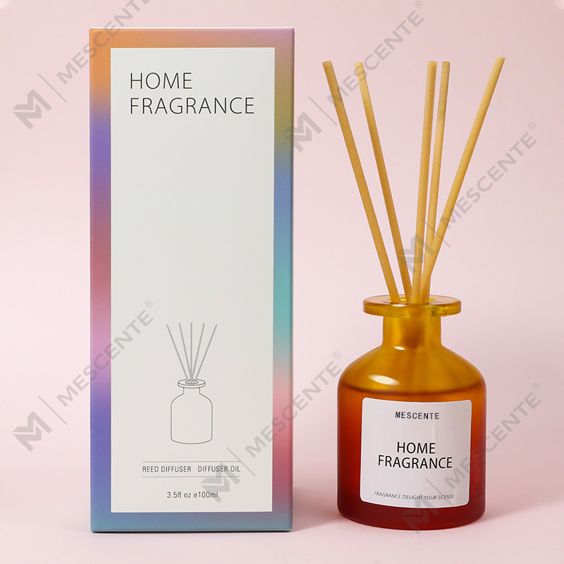Partihandel Unik glasflaska Doft Blommor Reed Diffuser Oljepåfyllning med förpackningar Presentset