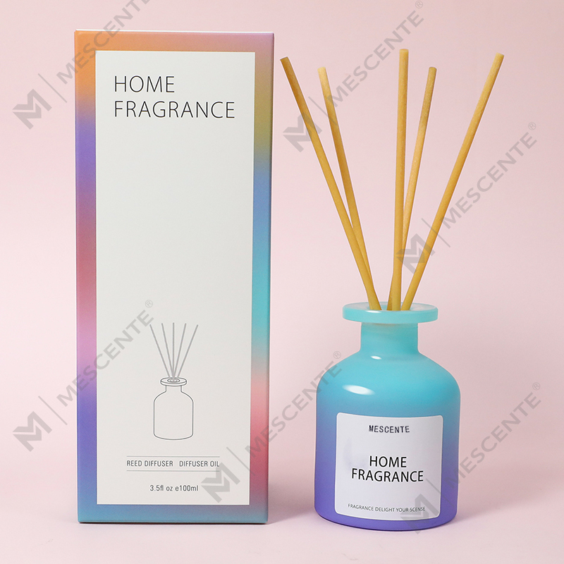 Partihandel Unik glasflaska Doft Blommor Reed Diffuser Oljepåfyllning med förpackningar Presentset