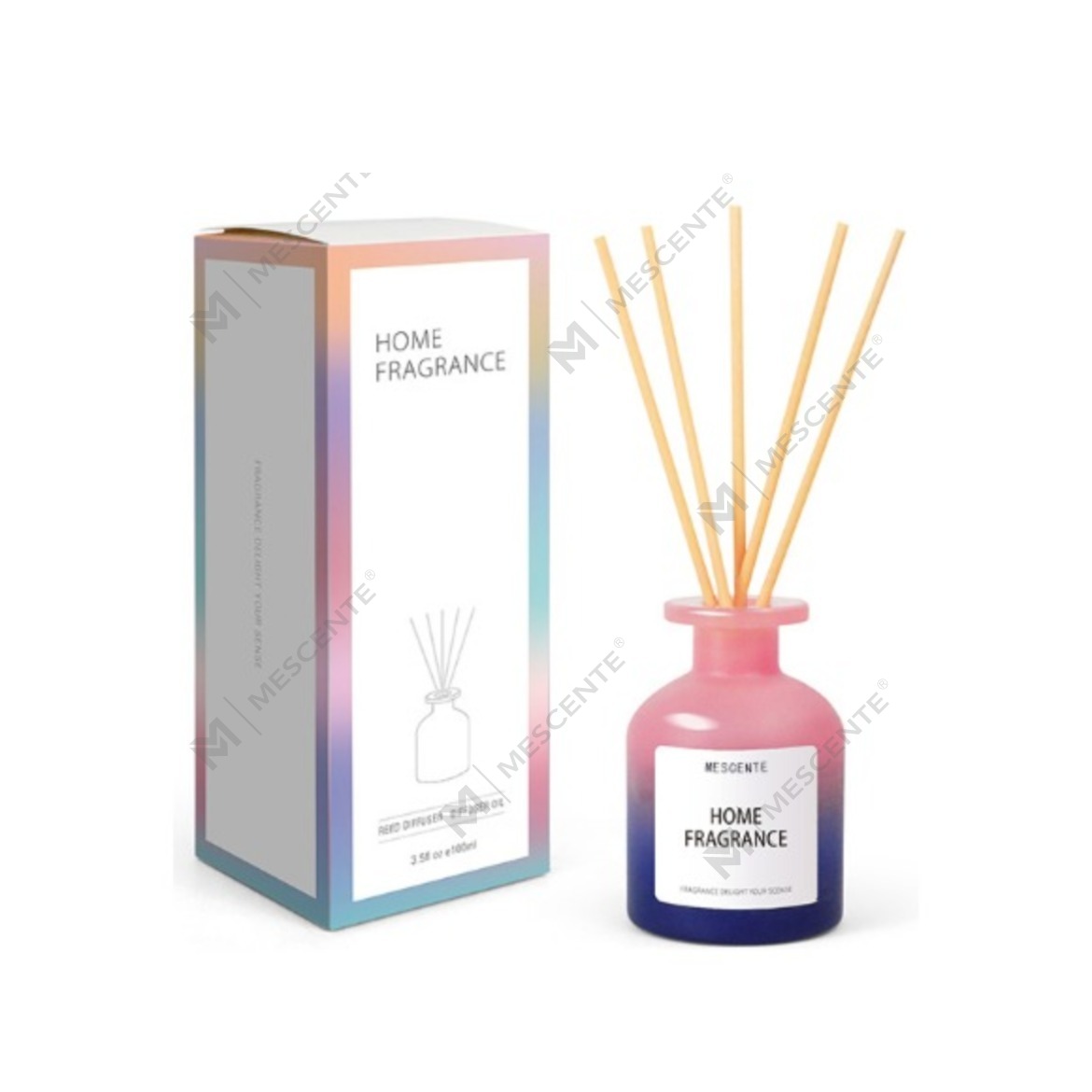 Partihandel Unik glasflaska Doft Blommor Reed Diffuser Oljepåfyllning med förpackningar Presentset