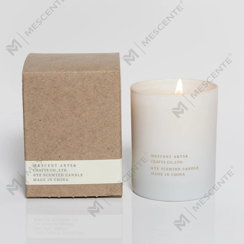 M&Scent Grossist Billigt Private Label Large White Wood Wick Aromaterapi Doftljus med eterisk olja