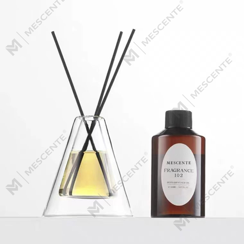 Custom Large Hex Essenza Unik Glasflaska Vit Frostad Extra Air Aroma Reed Diffuser Hemdoft, Reed Diffusers Jul