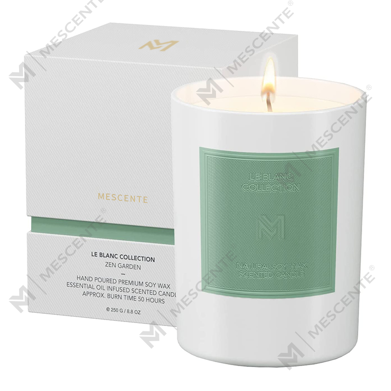 M&Scent grossist anpassad lyx svart glasburk jularomaterapi sojavaxljusset