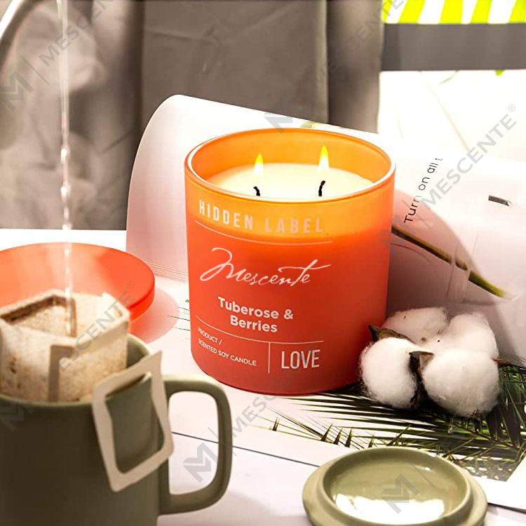 M&Scent Wholesale Luxury Private Label Svarta burkar Doftande sojavaxljus med kristaller