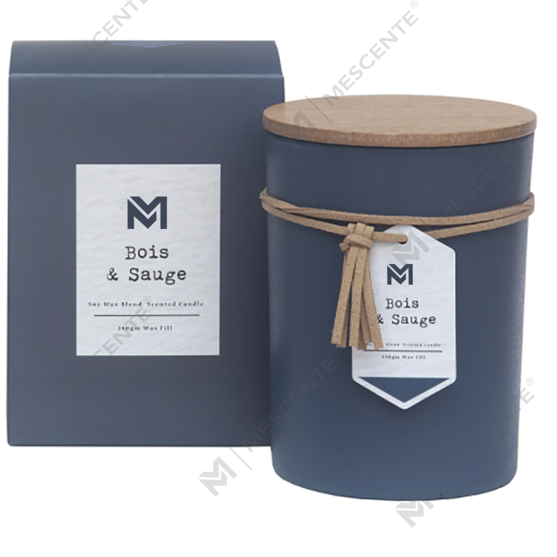 M&S doft Partihandel Private Label Trälock Aromaterapi Doft Sojavax Ljus Presentset i glasburk