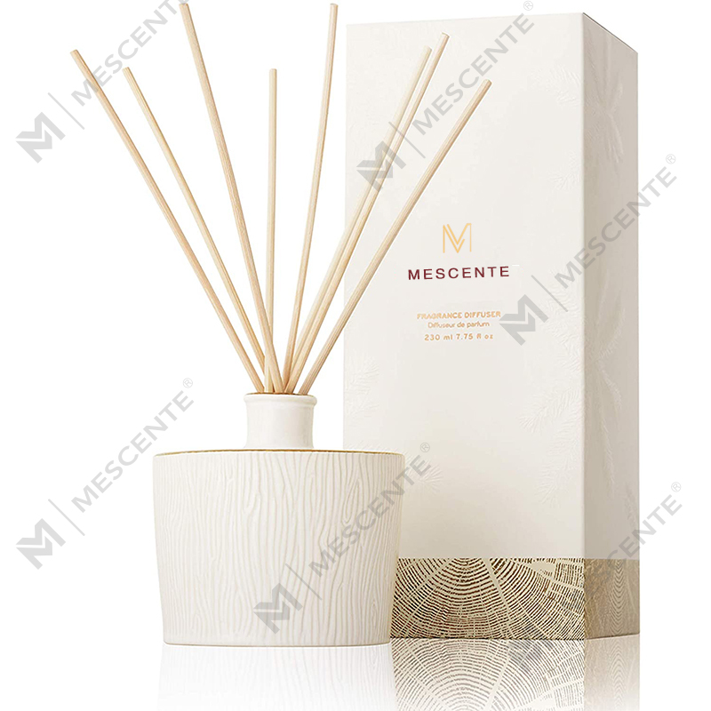 M&Scent Partihandel Lyxig glasflaska Stik Fiber Rund Träskruv Aroma Reed Diffuser Presentset