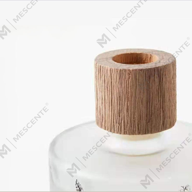 M&Scent Grossist Lyx Skräddarsydd Dekorativt Bärnstensglas Ingen Eld Unik Transparent Blommig Aroma Reed Diffuser