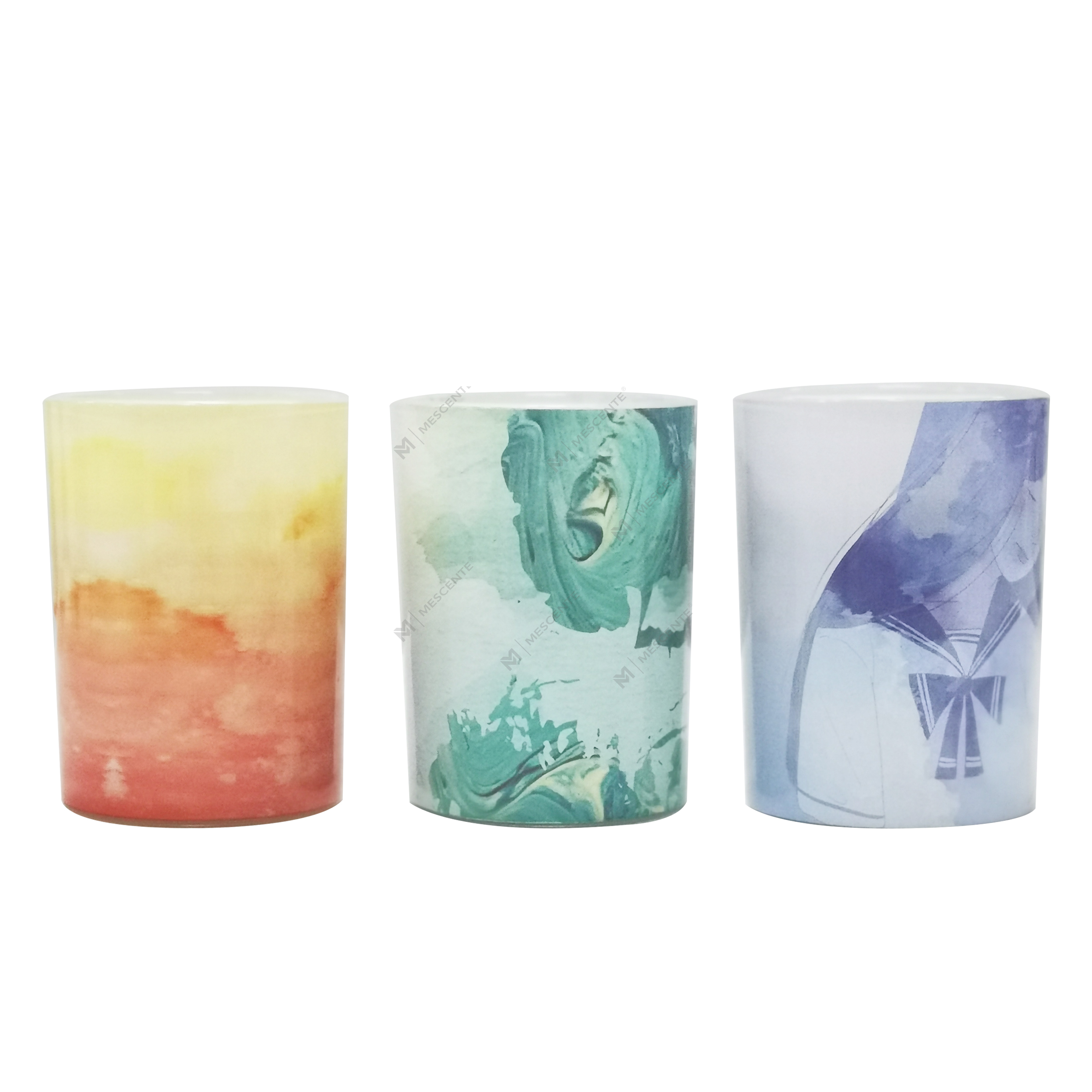 M&Scent grossist privat märke grön glasburk palmljus, andliga ljus