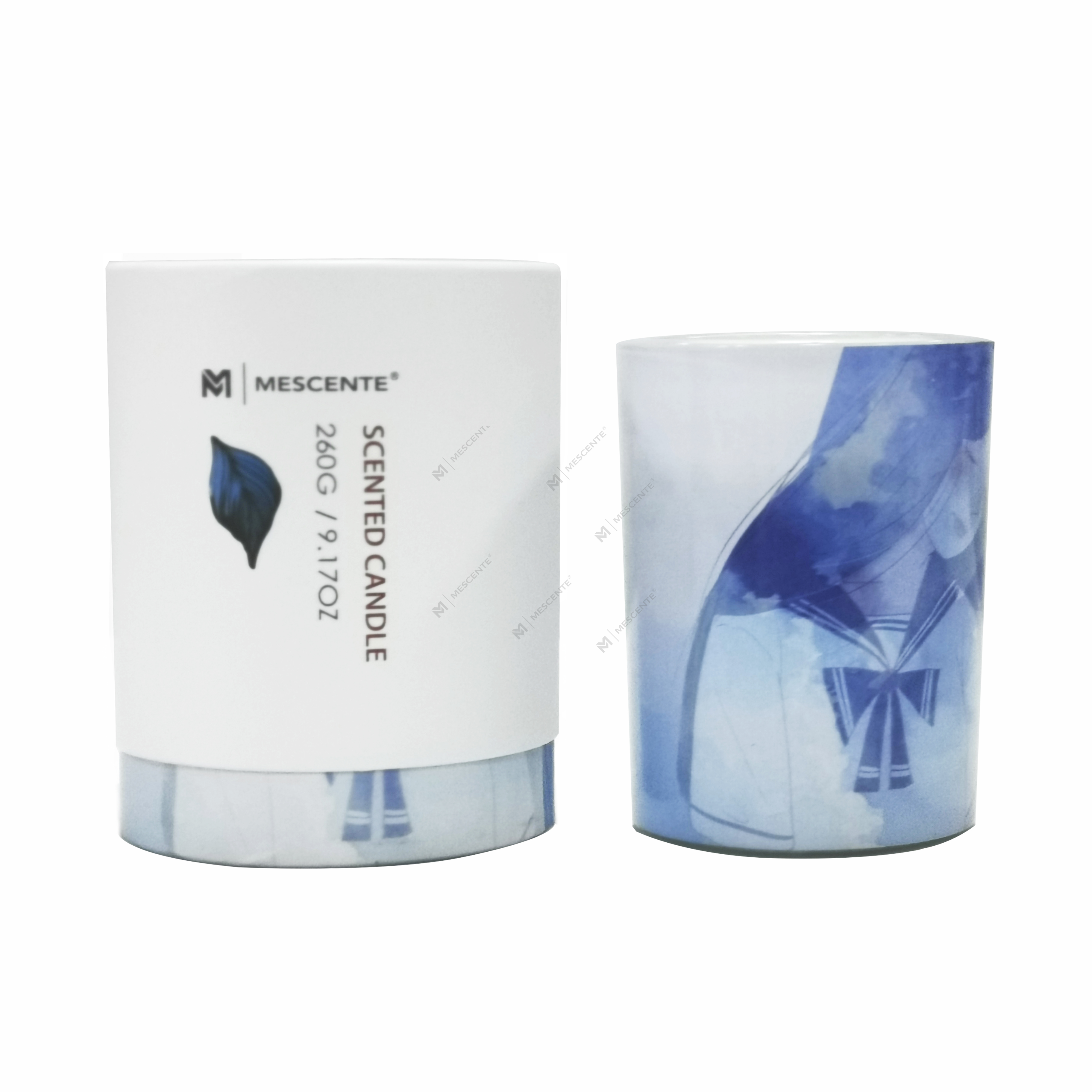 M&Scent grossist privat märke grön glasburk palmljus, andliga ljus