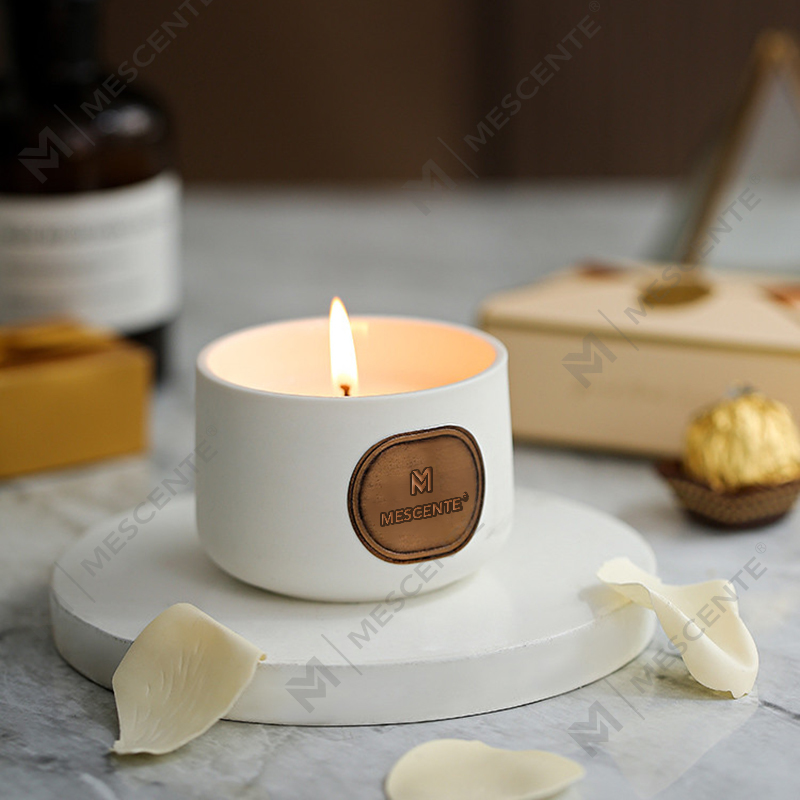M&Scent private label keramiska anpassade doftande kokosvaxljus presentset