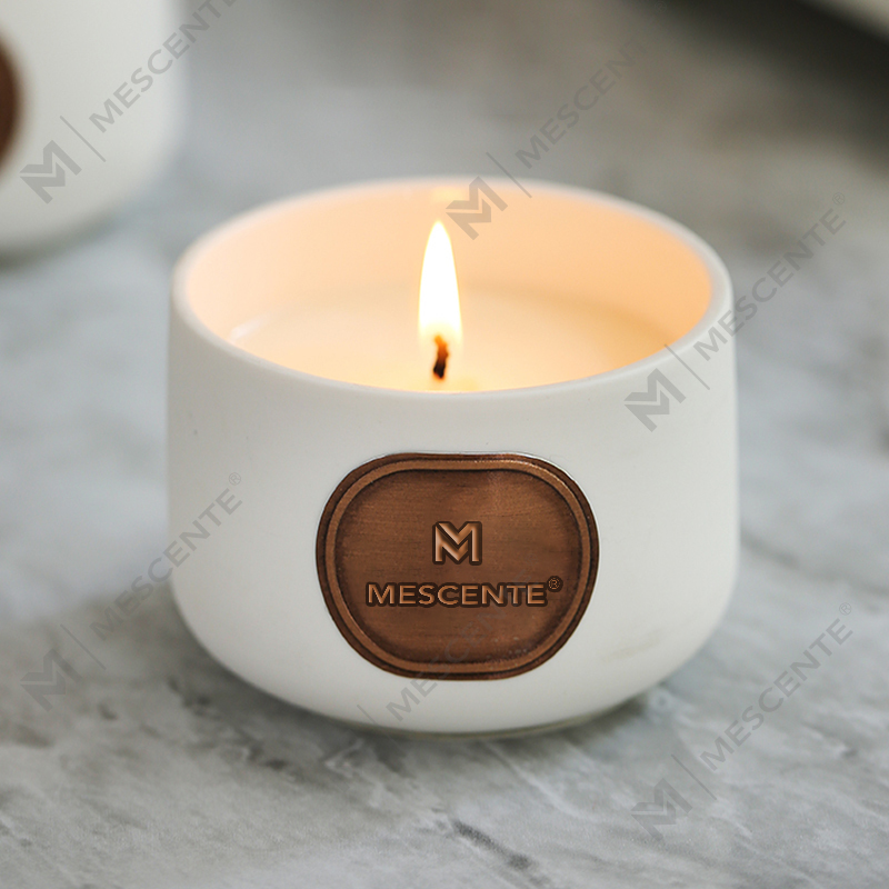 M&Scent private label keramiska anpassade doftande kokosvaxljus presentset
