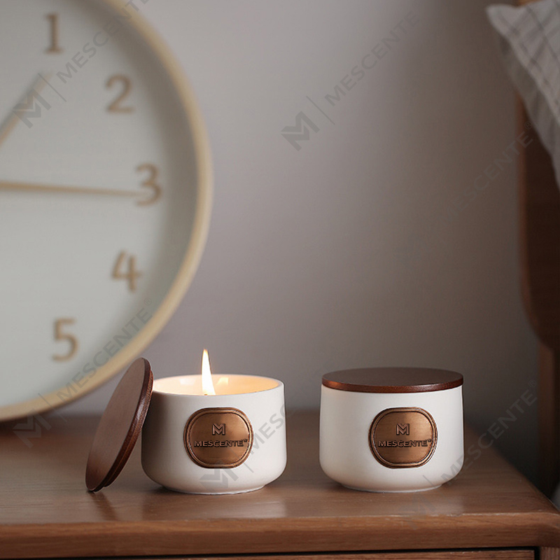 M&Scent private label keramiska anpassade doftande kokosvaxljus presentset