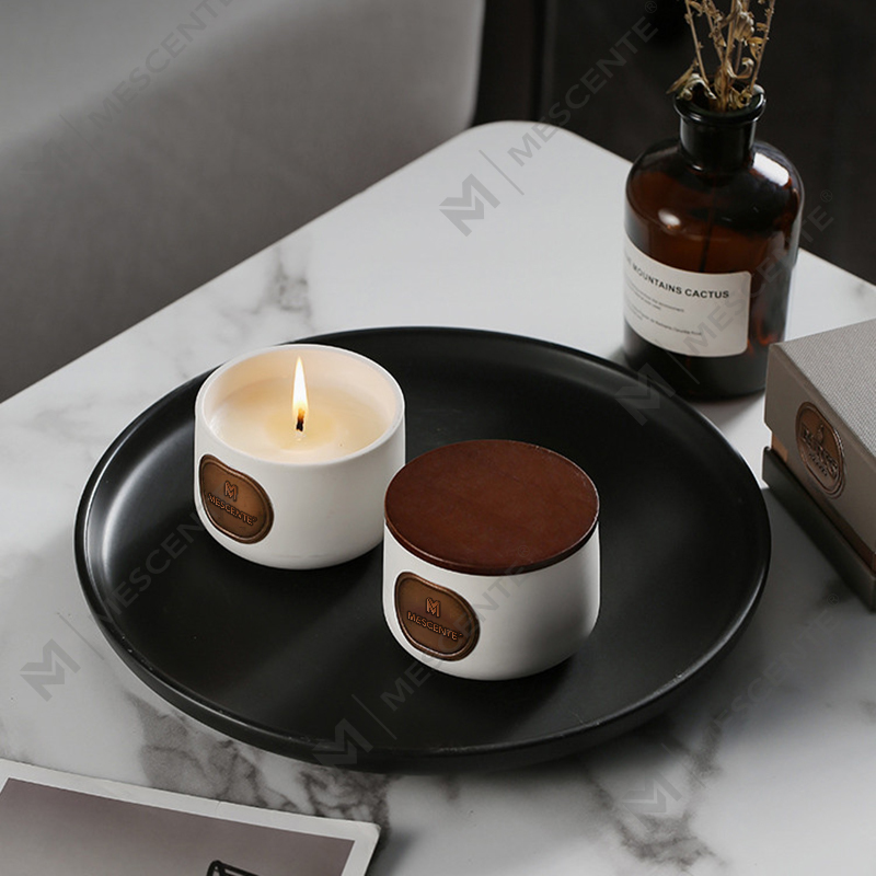 M&Scent private label keramiska anpassade doftande kokosvaxljus presentset