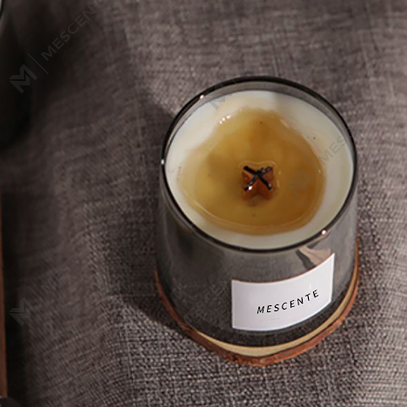 M&Scent lyxiga glasburkar kristall trävekar doftljus av sojavax, bröllopsljus