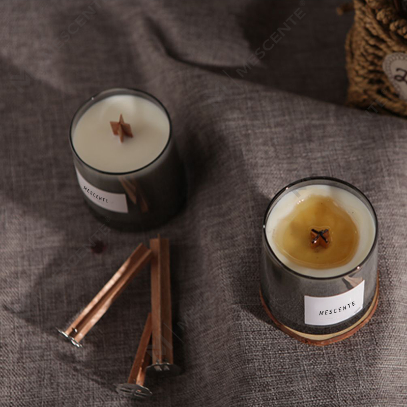 M&Scent lyxiga glasburkar kristall trävekar doftljus av sojavax, bröllopsljus