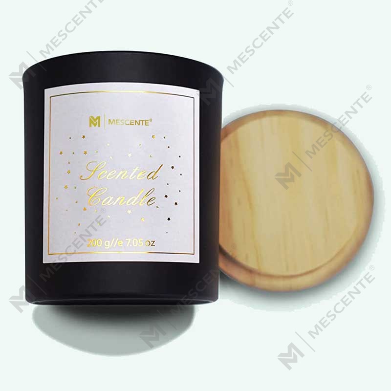 M&Scent Custom Logo Mini Rund Kristallglasflaska Stark Kaffe Soy Wax Doftljus med Box i Bulk