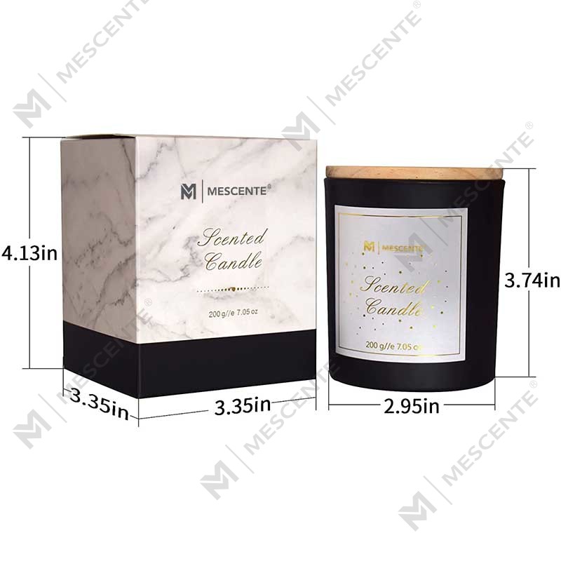 M&Scent Custom Logo Mini Rund Kristallglasflaska Stark Kaffe Soy Wax Doftljus med Box i Bulk